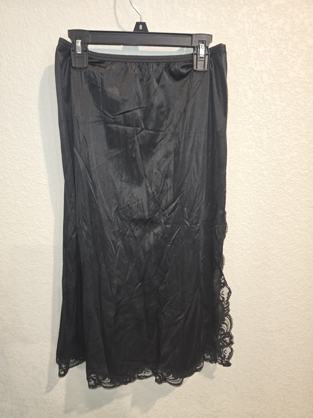 Vintage Vanity Fair Black Lace Trim Half Slip Skirt - Size Small